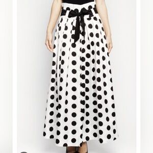 Vintage Polka Dot Maxi Skirt with Pockets